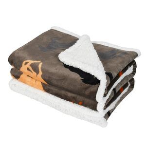 Catalonia -  Funny Printed Fleece Throw Blanket, Soft Black